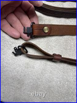 Vintage George Lawrence #5 Brown Leather Rifle Sling EXTRAS