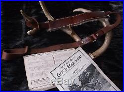 Vintage George Lawrence #6 Brown Leather Shearling Padded Rifle / Shotgun Sling
