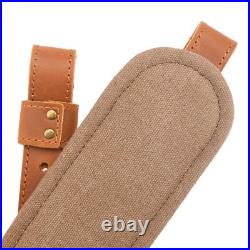 Vintage Gun Carry Sling Leather & Canvas Padded Rifle Shoulder Straps Shooting