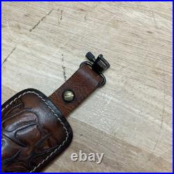 Vintage Hunter 9303 Buck Embossed Tooled Leather Padded Gun Rifle Sling 27-25