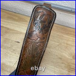 Vintage Hunter 9303 Buck Embossed Tooled Leather Padded Gun Rifle Sling 27-25