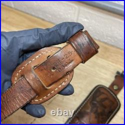 Vintage Hunter 9303 Buck Embossed Tooled Leather Padded Gun Rifle Sling 27-25