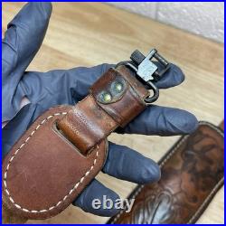 Vintage Hunter 9303 Buck Embossed Tooled Leather Padded Gun Rifle Sling 27-25