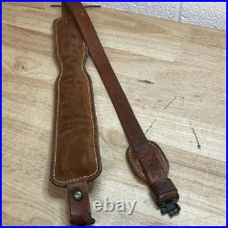 Vintage Hunter 9303 Buck Embossed Tooled Leather Padded Gun Rifle Sling 27-25