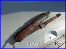 Vintage Hunter Deer Acorn Leather Padded Leather Rifle Sling No Swivels Used