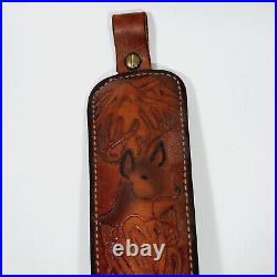 Vintage Hunter Deer Acorn Leather Tooled Padded Rifle Shotgun Gun Sling