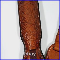 Vintage Hunter Deer Acorn Leather Tooled Padded Rifle Shotgun Gun Sling