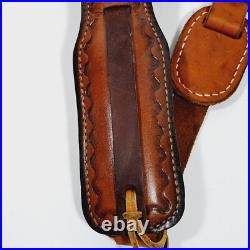 Vintage Hunter Deer Acorn Leather Tooled Padded Rifle Shotgun Gun Sling