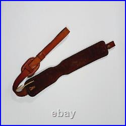 Vintage Hunter Deer Acorn Leather Tooled Padded Rifle Shotgun Gun Sling