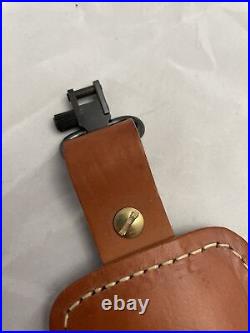 Vintage Hunter Leather Padded Rifle Sling Suede Lined Model 27-034 w UM Swivels