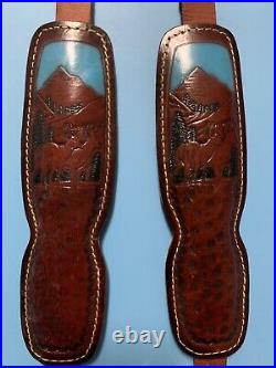 Vintage Hunter Leather ProHunter Handmade Padded Rifle Slings Deer & Mountains