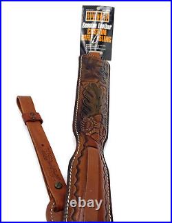 Vintage Hunter Leather Tooled Rifle Sling Deer Acorns Model 727025 NEW w Tag USA