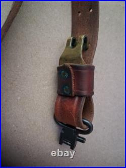 Vintage Hunter Military Shooting Leather Rifle Sling Chestnut