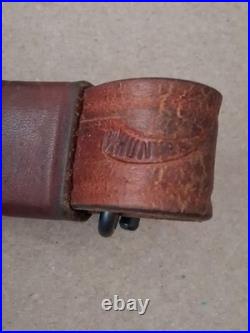 Vintage Hunter Military Shooting Leather Rifle Sling Chestnut