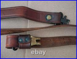 Vintage Hunter Military Shooting Leather Rifle Sling Chestnut
