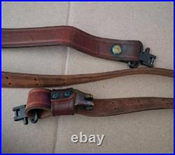 Vintage Hunter Military Shooting Leather Rifle Sling Chestnut