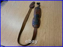 Vintage Hunter Rifle Deer Padded Sling Acorn/ Big Buck Etched Tool Leather Used