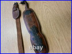 Vintage Hunter Rifle Deer Padded Sling Acorn/ Big Buck Etched Tool Leather Used