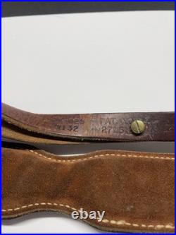 Vintage Hunter Rifle Sling Deer and Acorn in Foliage Tooled Leather Vintage Hunter Rifle Sling Deer and Acorn in Foliage Tooled Leather