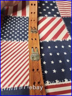 Vintage Kassnar Japan Tooled Rifle Sling W Swivels
