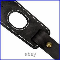 Vintage Leather Ammo Holder Rifle Sling Adjustable for Hunting Gun Strap with Sw