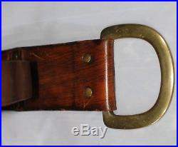 Vintage Leather Brass Rifle Drum Sling Belt Brown Brass Hardware El Cid