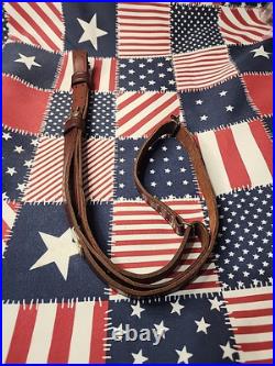 Vintage Leather Buckle Rifle Sling W Swivels. 22 Period Rifle Sling