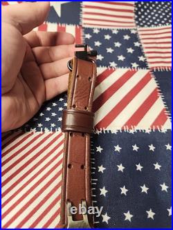 Vintage Leather Buckle Rifle Sling W Swivels. 22 Period Rifle Sling
