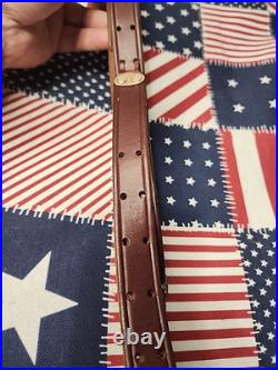Vintage Leather Buckle Rifle Sling W Swivels. 22 Period Rifle Sling