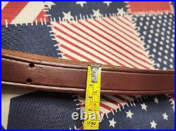 Vintage Leather Buckle Rifle Sling W Swivels. 22 Period Rifle Sling
