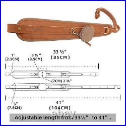 Vintage Leather & Canvas Gun Carry Sling with Pocket, Rifle Shoulder Straps