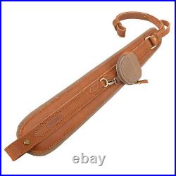Vintage Leather & Canvas Gun Carry Sling with Pocket, Rifle Shoulder Straps