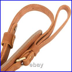Vintage Leather & Canvas Gun Carry Sling with Pocket, Rifle Shoulder Straps