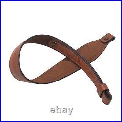 Vintage Leather Deer Head Embroidery Padded Rifle Gun Sling Strap with Swivels