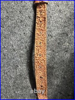 Vintage Leather Hunting Rifle Gun Sling / Strap embossed 34 long Adjustable