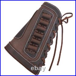 Vintage Leather Rifle Buttstock Cover with Canvas Gun Sling. 308.45/70.44mag