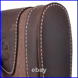 Vintage Leather Rifle Buttstock Cover with Canvas Gun Sling. 308.45/70.44mag
