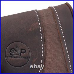 Vintage Leather Rifle Buttstock Cover with Canvas Gun Sling. 308.45/70.44mag