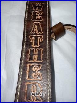 Vintage Leather WEATHERBY & Deer Head Hand Tooled Custom Rifle Sling 37