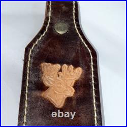 Vintage Leather WEATHERBY & Deer Head Hand Tooled Custom Rifle Sling 37