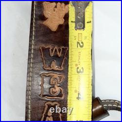 Vintage Leather WEATHERBY & Deer Head Hand Tooled Custom Rifle Sling 37