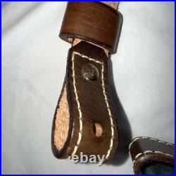 Vintage Leather WEATHERBY & Deer Head Hand Tooled Custom Rifle Sling 37