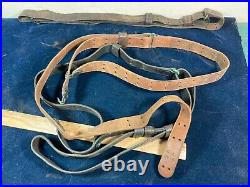 Vintage Lot Of 3 Leather Rifle Sling's Ww2 Era Or Before