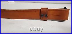 Vintage Marlin Brown Leather Rifle Long Gun Sling Adjustable Strap with Swivels