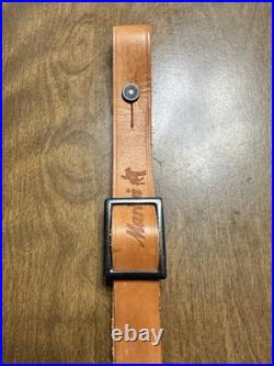 Vintage Marlin Firearms Leather Rifle Sling Buckle Sling W Swivels