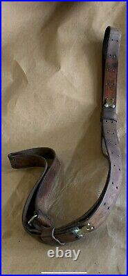 Vintage Military Leather Rifle Sling, Brass, Springfield 1903, Garand Wwi Wwii