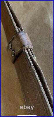 Vintage Military Leather Rifle Sling, Brass, Springfield 1903, Garand Wwi Wwii