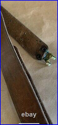 Vintage Military Leather Rifle Sling, Brass, Springfield 1903, Garand Wwi Wwii