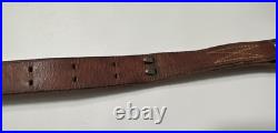 Vintage Military Style Brown Leather Adjustable 1 Rifle Sling Strap with Swivels Vintage Military Style Brown Leather Adjustable 1 Rifle Sling Strap with Swivels