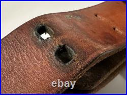 Vintage Military Style Brown Leather Adjustable 1 Rifle Sling Strap with Swivels Vintage Military Style Brown Leather Adjustable 1 Rifle Sling Strap with Swivels